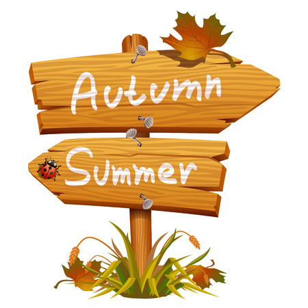 autumn wooden arrow iconのイラスト素材