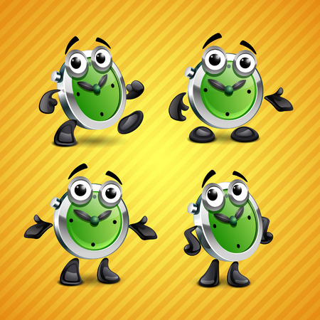 clock mascotのイラスト素材