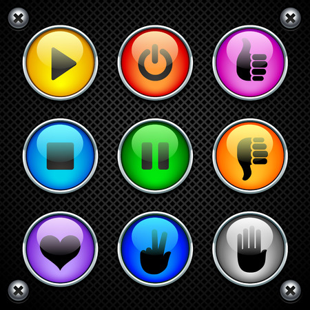 colorful round buttonsのイラスト素材