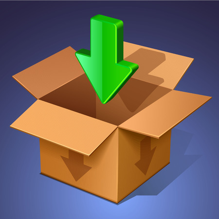download icon. open boxのイラスト素材