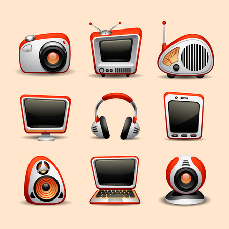 multimedia iconsのイラスト素材
