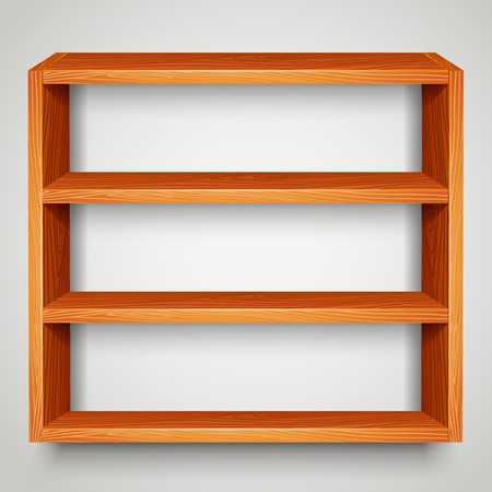 wooden shelfのイラスト素材