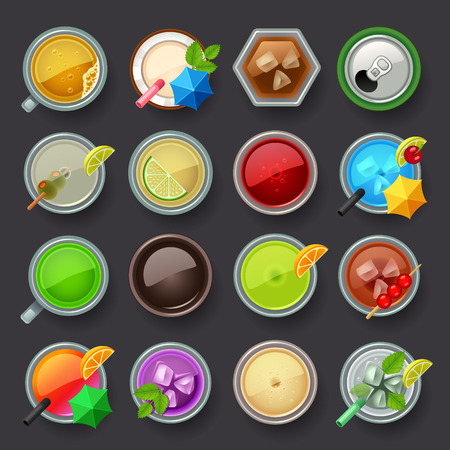 alcohol beverage and cocktail icon setのイラスト素材