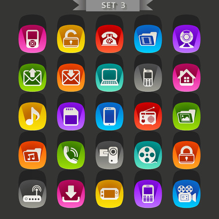 Flat icons-set 3のイラスト素材