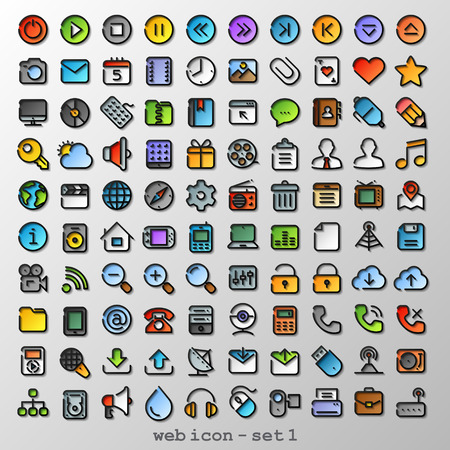 flat line web icon - set 1のイラスト素材