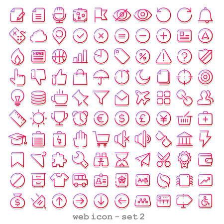 red line web icon - set 2のイラスト素材