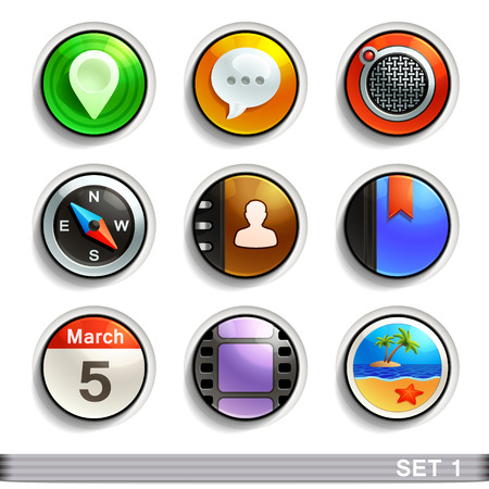 round button icons-set 1のイラスト素材