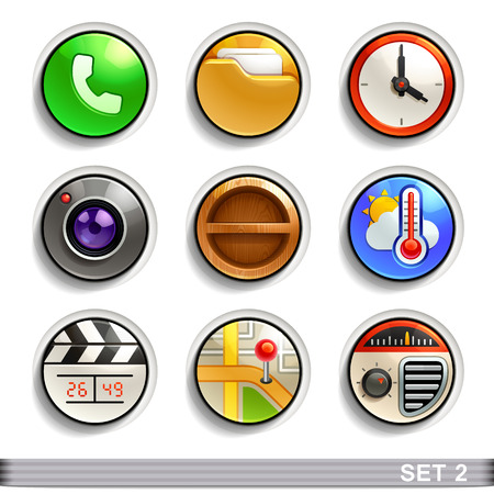 round button icons-set 2のイラスト素材