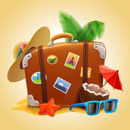 vector travel Suitcaseのイラスト素材