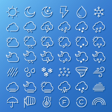 weather line icon setのイラスト素材