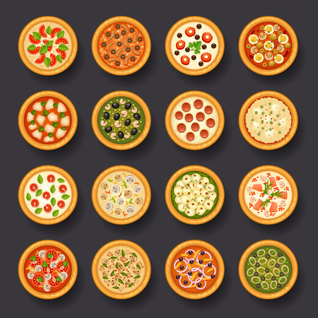 pizza icon setのイラスト素材