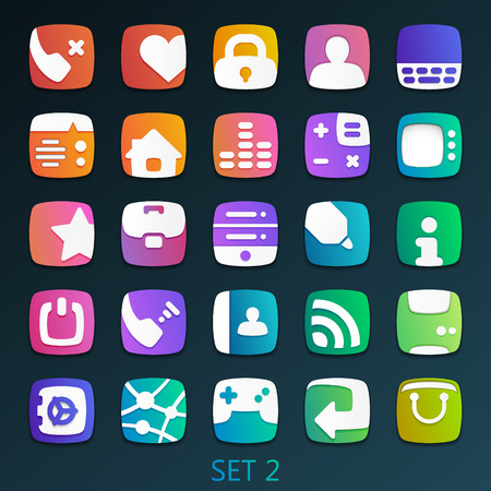 colorful flat icons-set 2のイラスト素材