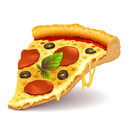 Cheesy pizza sliceのイラスト素材