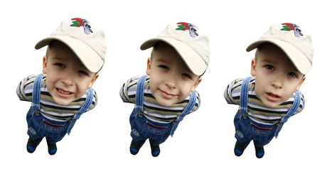 boy with different facial expressionsの写真素材