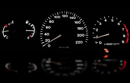 speedometer, tachometer on the dashboard
