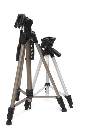 tripods stand on a white backgroundの写真素材