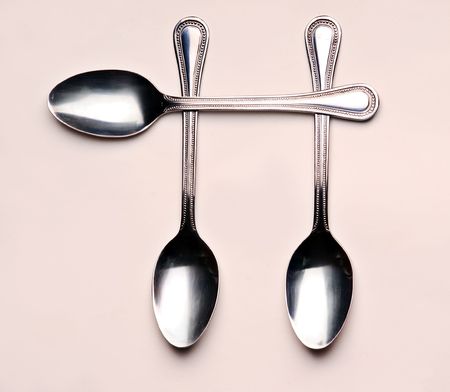 Three silver spoons. Cookware.の写真素材