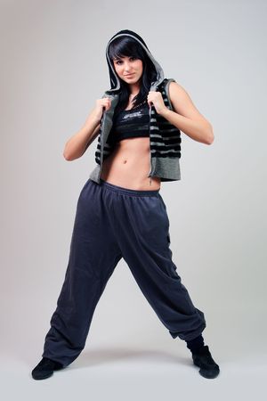Dancer girl posing for the cameraの写真素材