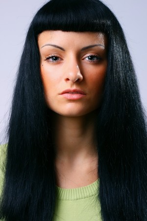 Young beautiful woman dancer - studio portraitの写真素材