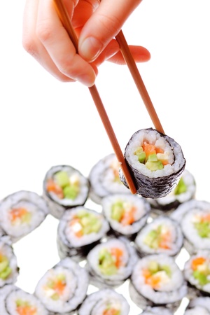Japanese sushi , traditional japanese foodの写真素材