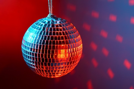 Disco ball on dark background