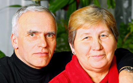 A portrait of a happy senior couple