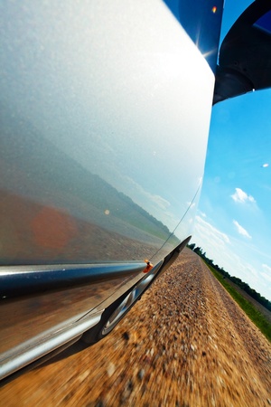 Driving high speed car detailの写真素材
