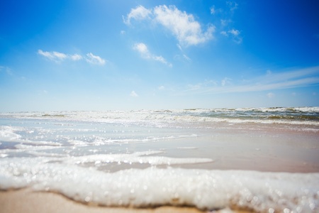 Beautiful beach and wavesの写真素材