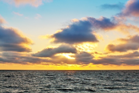 Beautiful sunset above the seaの写真素材