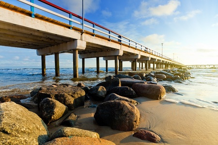 Pier in Palanga on Baltic seaの写真素材