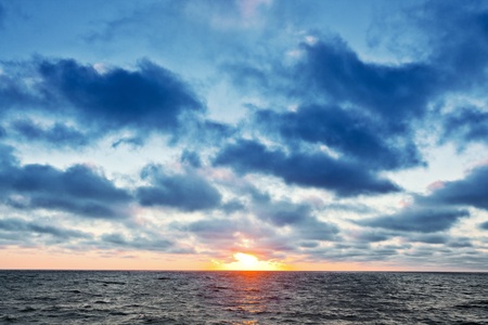 Beautiful sunset above the sea