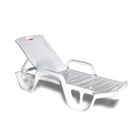 Chaise lounge on a white backgroundの写真素材