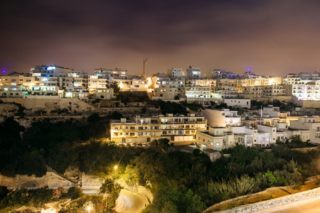 Beautiful night view of Mellieha, Maltaの写真素材