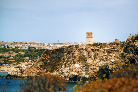 Amazing Golden Bay in Maltaの写真素材