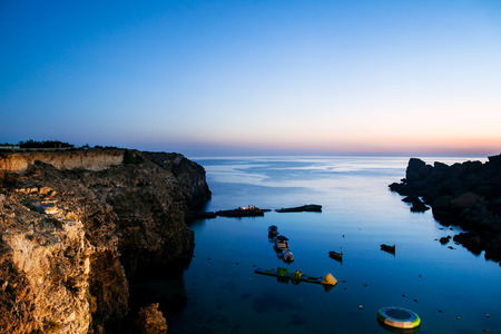 Beautiful night view of Mellieha, Maltaの写真素材