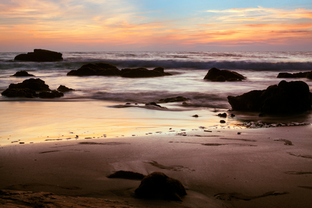 Twilight near the ocean. Long exposure.の写真素材