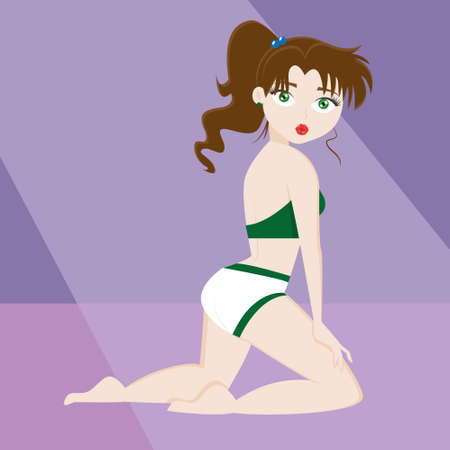 Girl model in a swimsuitのイラスト素材