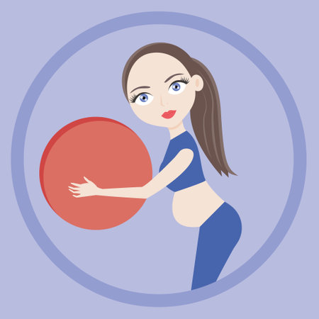 Pregnant girl goes in for sportsのイラスト素材