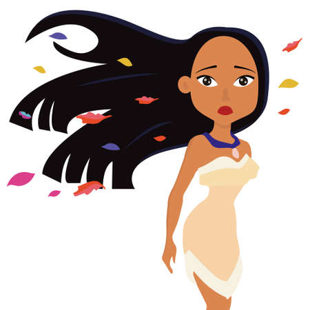 Pocahontas is the daughter of an Indian chiefのイラスト素材