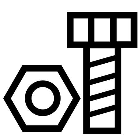 Bolt and nut icon isolated background vectorのイラスト素材