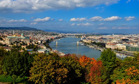 Budapest panorama at autumnの写真素材