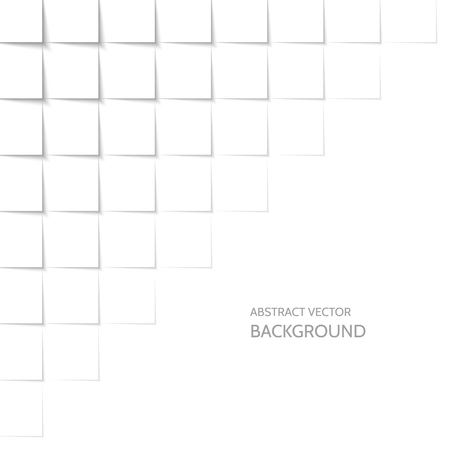 Vector white abstract background. Paper square ornament with shadowsのイラスト素材