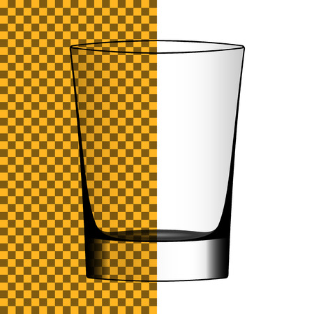Vector transparent realistic shot. Isolated silhouette of glass.のイラスト素材
