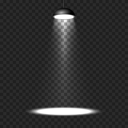 Vector spotlight on transparent background. White light effect.のイラスト素材