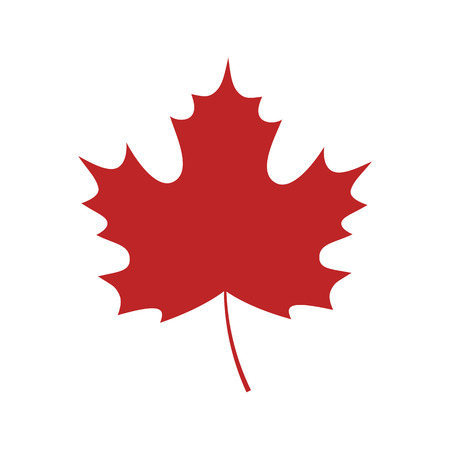 Single red maple leaf on white background. Vector maple leaf isolated.のイラスト素材