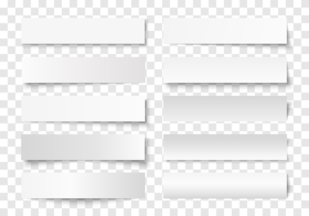 Vector set of shadow effects on transparent background. Realistic paper banners with transparent shadows.のイラスト素材