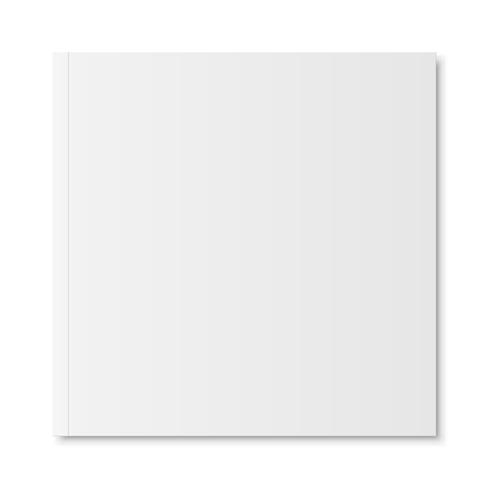 Vector mock up of book or magazine white blank cover isolated.のイラスト素材