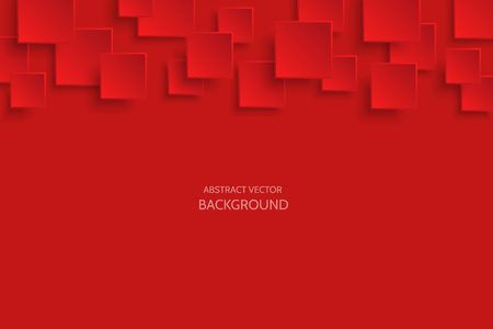 Paper square pattern with soft shadows in red illustration.のイラスト素材