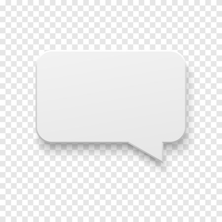 Vector white blank paper speech bubble on a transparent background.のイラスト素材