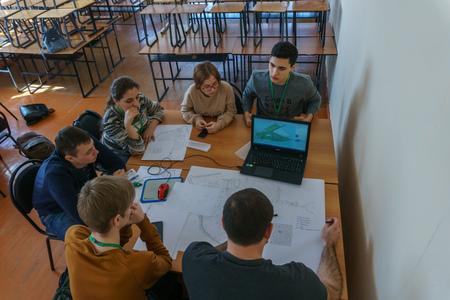 Millerovo/ Rostov region/ Russia - 31 March 2018: Workshop in the city of Millerovo with young...